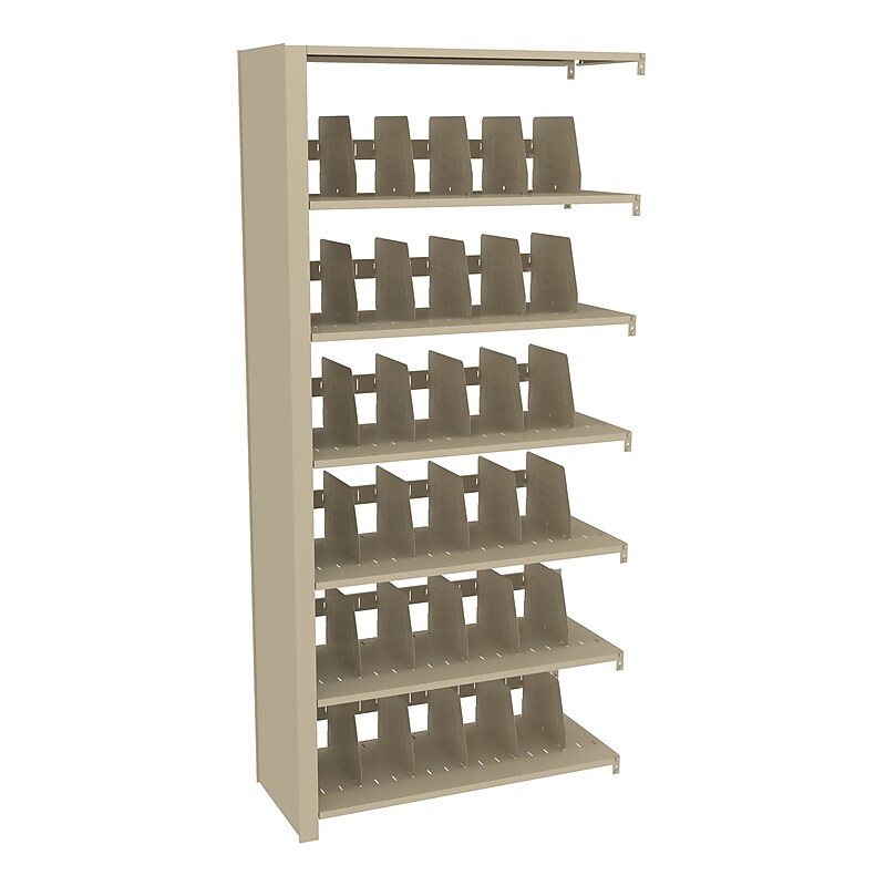 Tennsco Imperial Open Adder Shelving Unit, Supports 400 lb., Sand, 76"H x 36"W x 15"D image 1