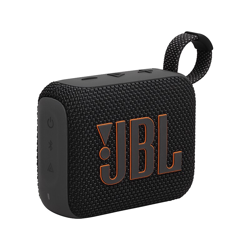 JBL Go 4 Wireless Bluetooth Speaker, Waterproof, Black/Orange (JBLGO4BLKAM) image 1