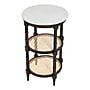 Storied Home 17.8"Dia. Marble Round End Table, 2 Shelves, White/Brown/Natural (EC0836)~#|#~29742533-EF1B-4DAE-8980E4712D8400E0_sc7
