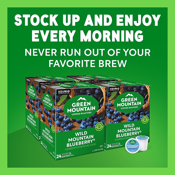 Green Mountain Wild Mountain Blueberry Coffee Keurig K-Cup Pods, Light  Roast, 96/Carton (67832) | Staples