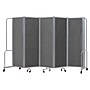National Public Seating Robo Series 5-Panel Folding Mobile Room Divider, 72"H x 72"W, Grey Fabric (RDG6-5PT02)~#|#~29774E9C-DB80-4E90-A6614CD2D49A1037_sc7