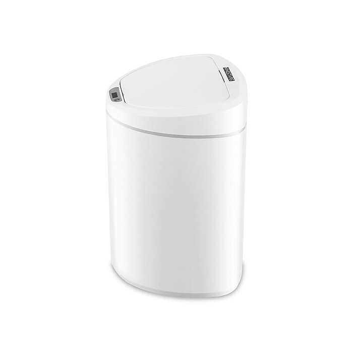 Nine Stars Plastic Sensor Trash Can, 2.1-Gallon, White (DZT-8-29