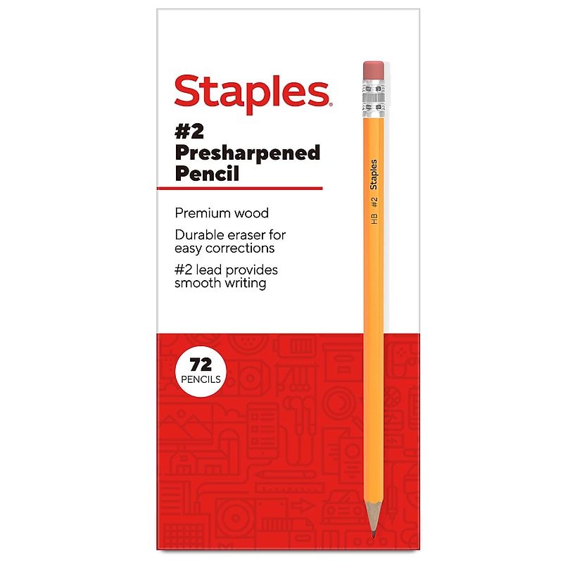 Staples Pre-Sharpened Wooden Pencil, 2.2mm, #2 Medium Lead, 72/Pack (ST62809-CC) image 1