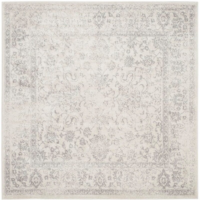 Safavieh Adirondack Collection 4' x 4' Square Indoor Area Rug, Machine Made, Ivory/Silver (ADR109C-4SQ) image 1