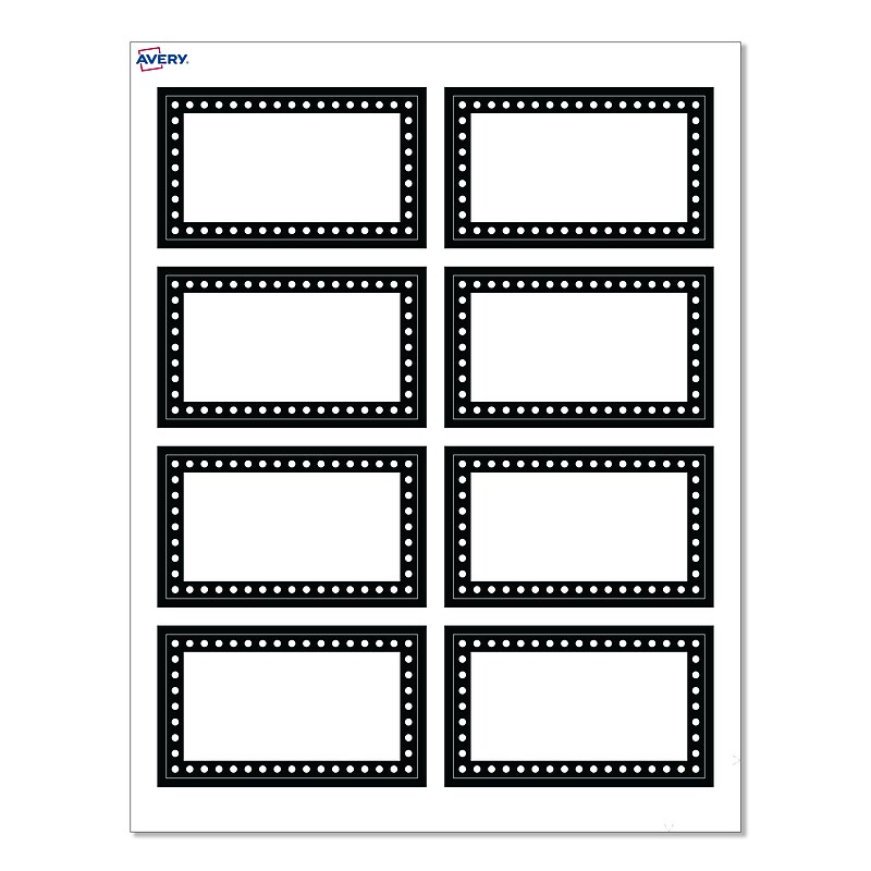 Avery Black & White Polka Dots Matte Blank Card, White, 80/Pack (S00-D28) image 1