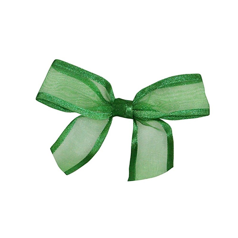JAM Paper Sheer Satin Bows, Emerald Sheer, 100/Pack (52640349165) image 1