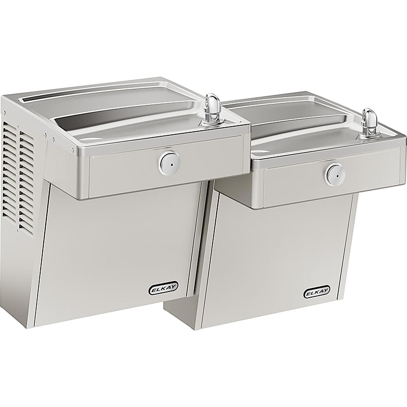 Elkay 7.8 GPH Wall Mounted Bi-Level Drinking Fountain, Stainless Steel (VRCTL8SC) image 1
