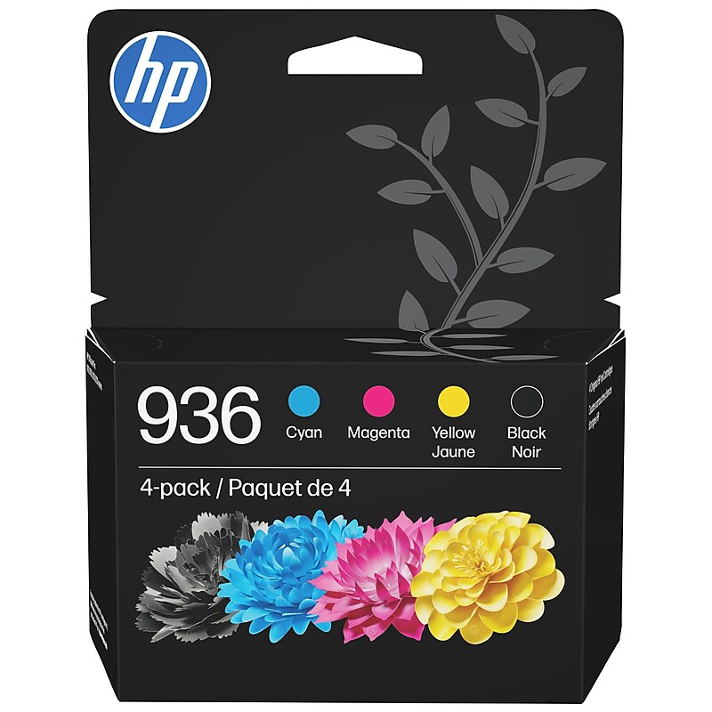 HP 936 Black/Cyan/Magenta/Yellow Standard Yield Ink Cartridges, 4/Pack (6C3Z5LN) image 1