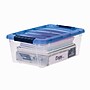 Iris Stack & Pull 12 Qt. Snap Lid Storage Boxes, Clear/Navy, 6/Carton (100306-CT)~#|#~298598AC-8BCB-4410-939AAFA260098129_sc7