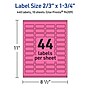 Avery Rectangle Laser/Inkjet Multipurpose Labels, 2/3" x 1-3/4", Bright Pink (440/Pack)~#|#~2985E66E-ABB2-41D4-89FF25B23BDDB1B2_sc7
