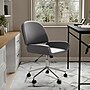 Martha Stewart Tyla Armless Faux Leather Swivel Executive Chair, Gray/Polished Nickel (CH2209215GY)~#|#~2987006A-FAA5-4487-B149BB69F6E6642A_sc7