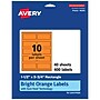 Avery Laser/Inkjet Multipurpose Rectangle Labels, 1.5" x 3.75", Bright Orange, 400/Pack (94205)~#|#~298FACAC-37F0-4008-9322E4ACCA6D1082_sc7