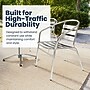 Flash Furniture Lila 23.5" Square Metal Table Set with 4 Slat Back Chairs, Aluminum (TLH24SQ017BCHR4)~#|#~29916405-1F38-41F4-97CCD190E01A3A05_sc7