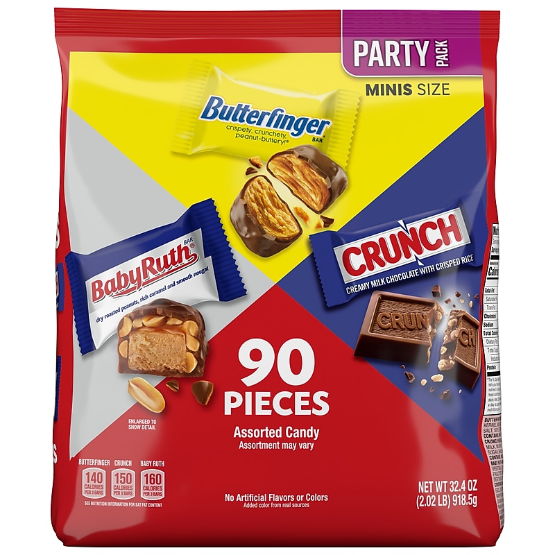 Butterfinger, CRUNCH, and Baby Ruth Assorted Minis Candy Bars, 32.4oz (FEU71526) image 1