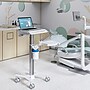Mount-It! MedHub Height Adjustable Mobile Laptop Cart with Anti-Theft Bar, Storage, and Locking Wheels, White/Grey (MI-16030)~#|#~299C07E5-D615-4B81-B6D143C1D72A5358_sc7