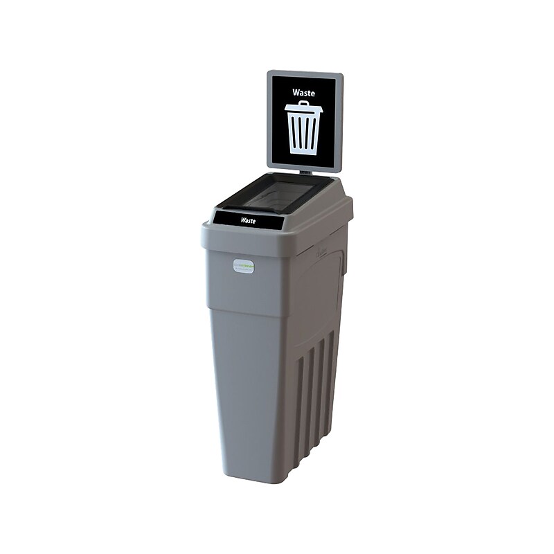 CleanRiver LeanStream Plastic Trash Can, 23 Gallon, Gray (LS1B-002) image 1