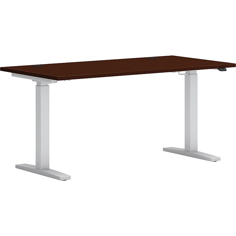 HON Mod 60"W Rectangular Adjustable Standing Desk, Traditional Mahogany (HLPLRW6030CONHATTM1) image 1