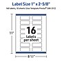 Avery Laser/Inkjet Rectangle Multipurpose Labels, 1" x 2-5/8", White, 160/Pack (S00-D1Z)~#|#~29A27EC1-2E71-400B-8410DA14850DE35F_sc7