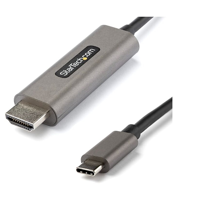 StarTech HDMI to USB C Audio/Video Adapter, Male to Male, Gray/Black (CDP2HDMM4MH) image 1