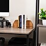 Mind Reader Wood Rustic Bookends, 4.75"H, Brown (WOODEND2-BRN)~#|#~29AB9187-307E-4422-8E80379858FDAC13_sc7