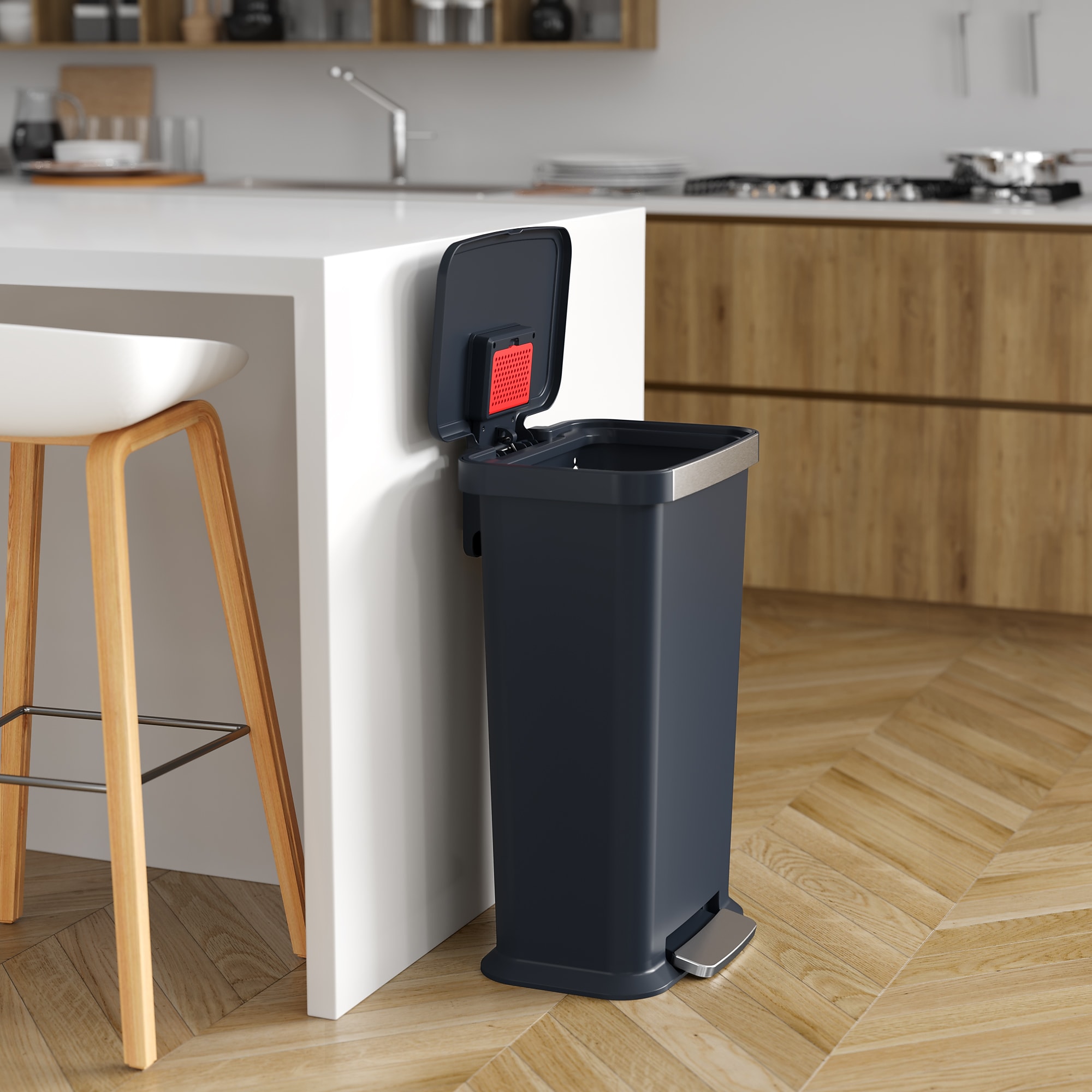 iTouchless SoftStep Plastic Step Trash Can, 13.2 Gallon, Black (PL13BBP) Sansujyuku sansujyuku.com