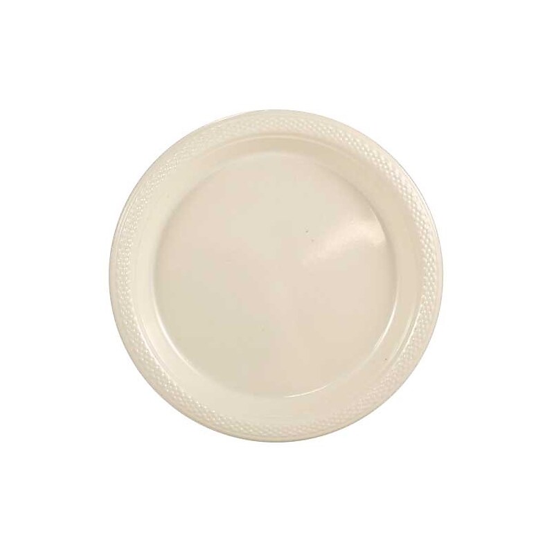 JAM PAPER 7" Plastic Plates, Ivory, 80 Plates/Pack (7255320682g) image 1