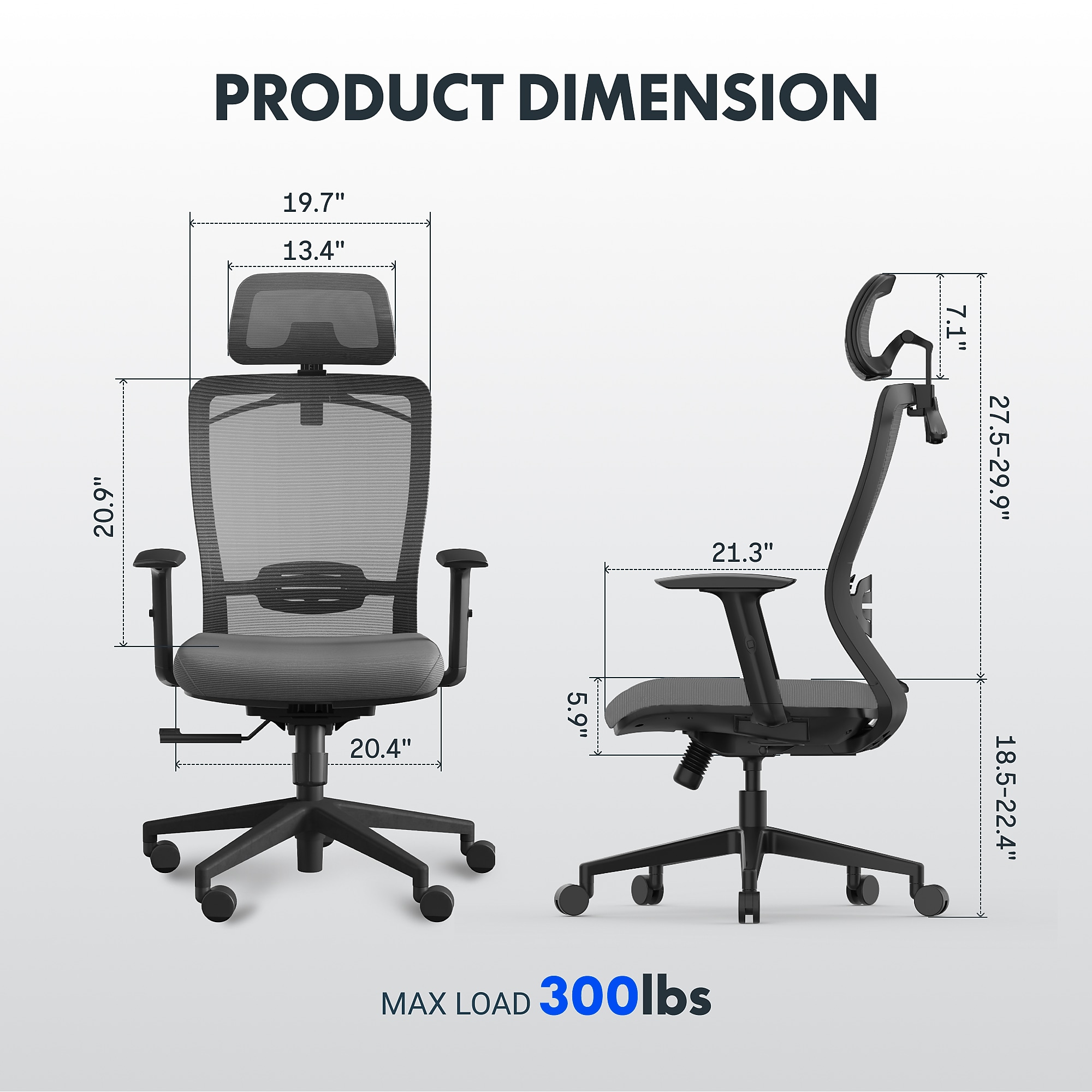 FlexiSpot Ergonomic Mesh Swivel Computer and Desk Chair, Gray (C3G-FM) Sansujyuku sansujyuku.com