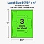 Avery Laser/Inkjet Multipurpose Labels, 5-7/8" x 4", Neon Green, 120 Labels/Box (19479370806)~#|#~29BA8002-22E2-42AA-AC1DF474F9B1A9B2_sc7
