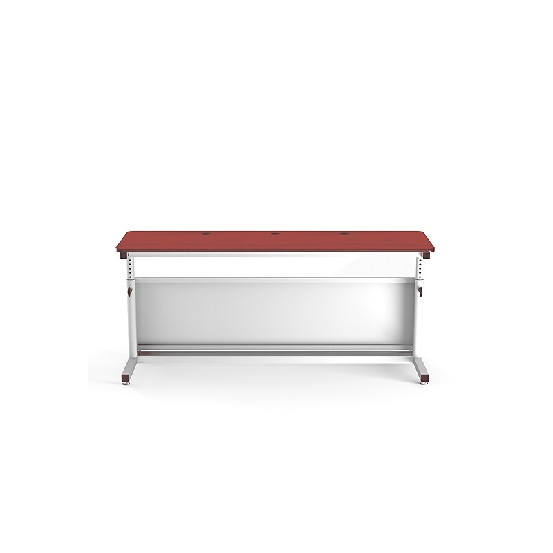 VersaDesk Deluxe 72"W Manual Adjustable Standing Computer Table, Cherry/White (CTL7224-WC) image 1