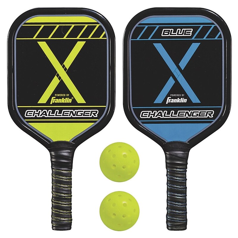 Franklin Pickleball-X Performance Paddle and Ball, Yellow/Blue, 2/Pack (W13766) image 1