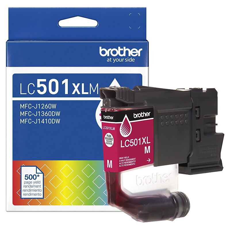 Brother LC501XL Magenta High Yield Ink Cartridge, Prints up to 500 Pages (LC501XLM) image 1