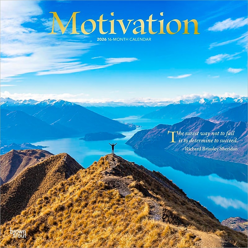 2026 BrownTrout Motivation 12" x 12" Monthly Wall Calendar (9798330704712) image 1