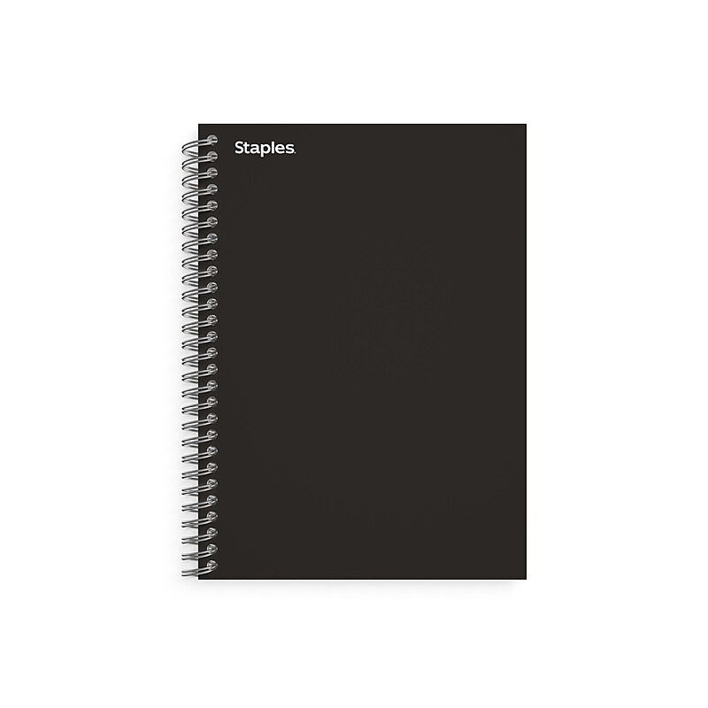 Staples Premium 1-Subject Notebook, 4.38" x 7", College Ruled, 80 Sheets, Black (TR58347M) image 1