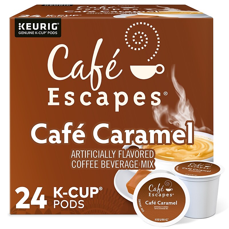 Cafe Escapes Café Caramel Coffee Keurig® K-Cup® Pods, Light Roast, 24/Box (GMT6813) image 1