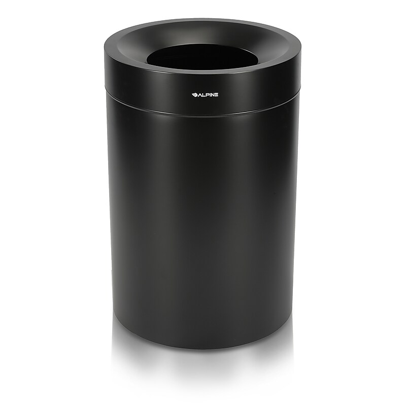 Alpine Industries Stainless Steel Trash Can, 50 Gallon, Black (ALP475-50-BLK) image 1