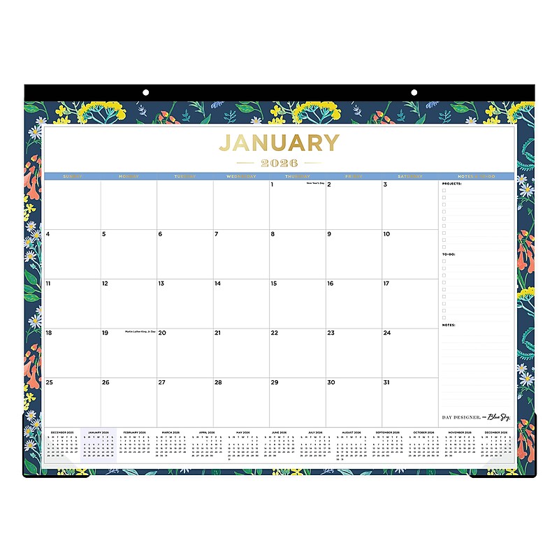 2026 Day Designer for Blue Sky Meadow 22" x 17" Monthly Desk Calendar (148689-26) image 1