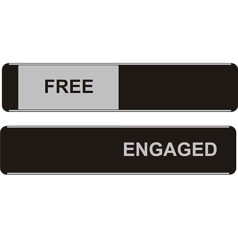 Seco Adhesive Free/Engaged Sliding Sign, 10" x 2", Black/Gray (OF135) image 1
