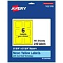 Avery Square Laser/Inkjet Multipurpose Labels, 2.75" x 2.75", Neon Yellow (240/Box)~#|#~29E34D56-66E8-4E0B-9FAA125110381A0E_sc7