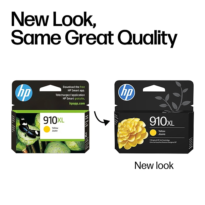 HP 910XL Yellow High Yield Ink Cartridge, Prints Up to 700 Pages