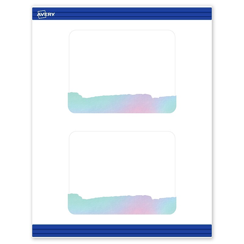 Avery Watercolors Design Matte Blank Card, White, 20/Pack (S00-F3Z) image 1