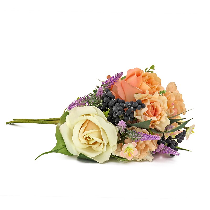National Tree Company 16" Roses and Lavender Bouquet (DS69-S21G7502-1) image 1