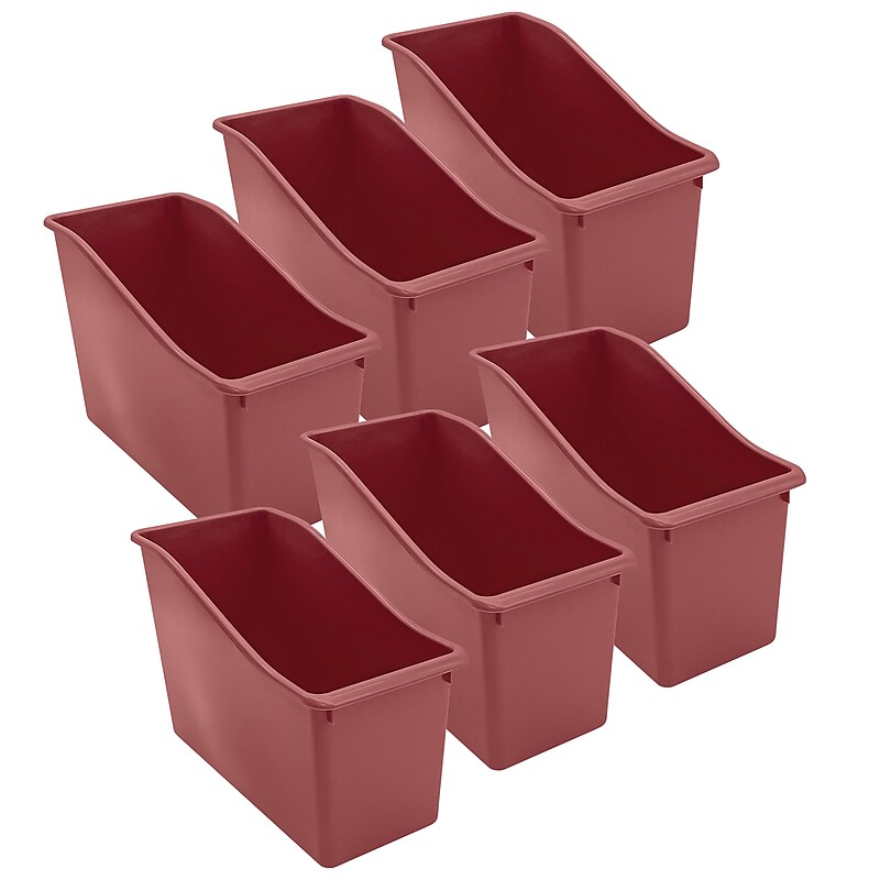 Teacher Created Resources Plastic Book Bin, 5.50" x 11.38" x 7.50", Deep Rose, 6/Bundle (TCR20978-6) image 1