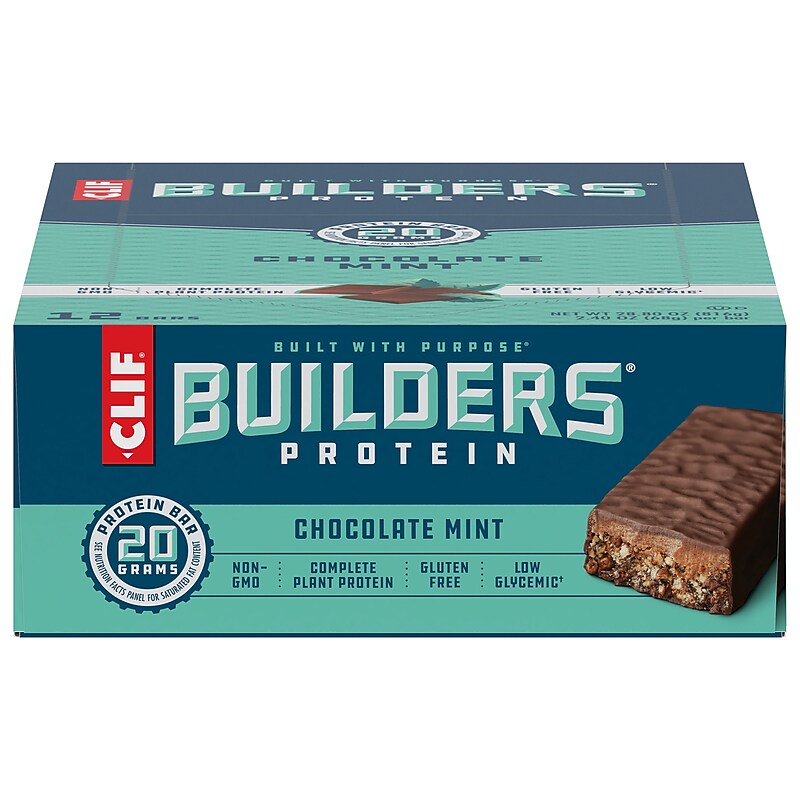Clif Bar Builder's Chocolate Mint Protein Bar, 2.4 oz., 12 Bars/Box (CCC160044) image 1