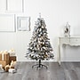 Nearly Natural 5' Flocked Rock Springs Spruce Artificial Christmas Tree with 150 Clear LED Lights (T1751)~#|#~2A0E894F-0C87-4C03-A3D12546B581C2A1_sc7