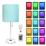 Simple Designs 19.5" LED Table Lamp, White/Aqua Shade (LT2024-AOW-CCLB)~#|#~2A0FC900-49A1-46CC-BE6C69FCE7DC7E9E_sc7