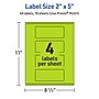 Avery Rectangle Multipurpose Labels, 2" x 5", Bright Green, 40/Pack (94241)~#|#~2A2BE42A-E5E5-4F4D-A02D60A7FB775AF7_sc7