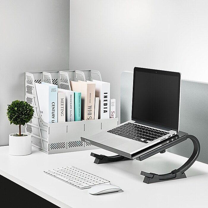 Staples TECH 14.75 x 11.25 Steel Adjustable Laptop Stands Black 51232 Staples