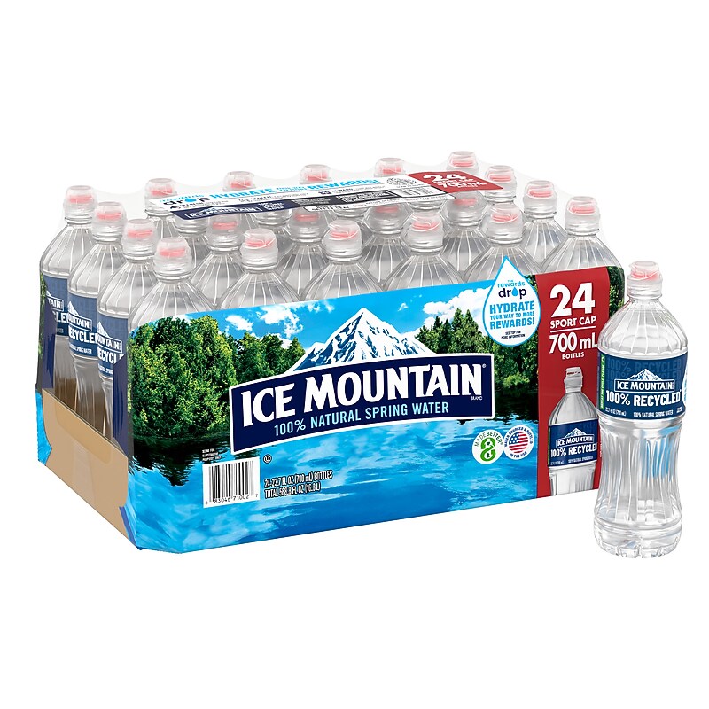 Ice Mountain Sport Cap 100% Natural Spring Water, 23.7 oz., 24/Carton (12087164) image 1