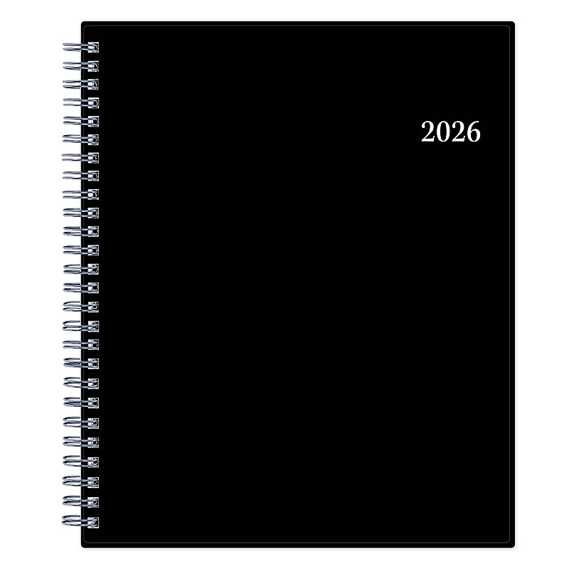 2026 Blue Sky Passages 7" x 9" Calendar Year Weekly & Monthly Planner, Plastic Cover, Black (152849) image 1