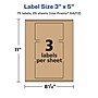 Avery Laser/Inkjet Rectangle Multipurpose Labels, 3" x 5", Kraft Brown, 75 Labels/Pack ( 94213)~#|#~2A39C8DC-5C03-4CC0-968927B2A9E19E4D_sc7